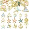 Alloy Pendants, with Enamel & Rhinestone & Glass & ABS Plastic, Mixed Shapes, Mixed Color, 13~35x12~16x3~6mm, Hole: 1.2~2.5mm, 15pcs