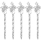 10Pcs Alloy Bookmarks, Flower, Platinum, 158x28x3.5mm