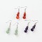 Natural Gemstone Dangle Earrings, with Brass Earring Hooks, 49mm, Pin: 0.6mm