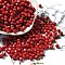 Picasso Baking Paint Glass Seed Beads, Bicone, Red, 4.5x4mm, Hole: 1.1mm, about 6428pcs/pound