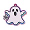 Halloween Acrylic Pendants,, Ghost, 28.5x30x2.5mm, Hole: 1.6mm