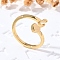 Brass Cuff Rings for Women, Letter, Letter E, Inner Diameter: 15.6mm
