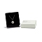 Cardboard Jewelry Boxes, with Black Sponge Inside and White Snap Cover, for Necklaces & Ring, Square with Word, White, 7.5x7.5x3.45cm