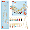 Knitting Row Counter Chains & Locking Stitch Markers Kits, with Owl & Moon & Star Alloy Enamel Pendant and Acrylic Beads, Mixed Color, 2.5~28cm, 15pcs/set