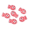 Baking Paint Glass Enamel Beads, Fish, Light Coral, 19.5x12.5x6~6.5mm, Hole: 1.2~1.4mm