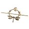 Alloy Hair Sticks, Ring with Dragonfly, Hair Accessories for Women, Antique Golden, 150x84x76mm