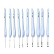 10Pcs 10 Styles Aluminum Crochet Hooks, with TPR Handles, Sky Blue, 160~162x10~13x9.5~12mm, 1pc/style