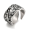 304 Stainless Steel Open Rings, Pattern Definition, Antique Silver, Inner Diameter: 19mm
