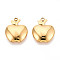 304 Stainless Steel Pendants, Ion Plating(IP), Apple Charm, Real 18K Gold Plated, 20x15.8x3.1mm, Hole: 1.6mm