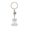 Glass Seed & Plastic Pearl & Alloy Keychain, with Iron Rings, Clear, 9cm