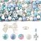 40Pcs 2 Styles Imitation Pearl Acrylic Beads, with 20Pcs Silicone Beads, 10Pcs ABS Plastic Imitation Pearl Beads and Brass Bead Frame, Mixed Color, 12mm, Hole: 1.5mm, about 200pcs/bag