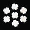 Handmade Porcelain Beads, Four Leaf Clover, Bright Glazed Porcelain, White, 11.5~12x11.5~12x5.5~6mm, Hole: 1.8~2mm