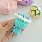 DIY Knitting Kits, Mini Bouquet, Cyan, 6.5cm