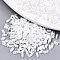 2-Hole Glass Seed Beads, Opaque Colours, Rectangle, White, 4.5~5x2x1~1.5mm, Hole: 0.5~0.8mm, about 4000pcs/bag