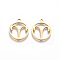 201 Stainless Steel Pendants, Manual Polishing, Ring with Twelve Constellations, Golden, Aries, 18x16x1.5mm, Hole: 1.6mm