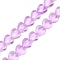 Transparent Glass Beads Strand, Heart, Dark Violet, 7.5~8.5x8~8.5x4~4.5mm, Hole: 1mm, about 44~45pcs/strand, 12.56~12.87 inch(31.9~32.7cm)
