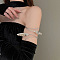 Horse Eye Alloy Upper Arm Open Cuff Bangles, Armband Bangles, Platinum, 2-1/2 inch(6.5cm)