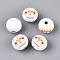 Christmas Spray Painted Schima Wood Beads, Printed Beads, Round, PeachPuff, 19~20x17.5~18mm, Hole: 4~5mm