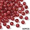 Glass Imitation Jade Beads, Round, with Gold Foil, Cerise, 10mm