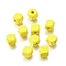 Spray Painted Wooden Beads, Square, Yellow, 8x8x8mm, Hole: 2.5~3mm