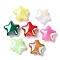 UV Plated Acrylic Beads, Iridescent, Star, Mixed Color, 20x21.5x10mm, Hole: 3mm