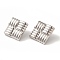 Rack Plating Brass Enamel Stud Earrings, Cadmium Free & Lead Free, Long-Lasting Plated, Square, Platinum, 22.5x22.5mm