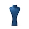 Bust Shaped PU Leather Jewelry Display Stands for Necklaces, Marine Blue, 14x18x35cm