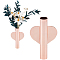 2Pcs Heart Wall Mounted Flower Tube, 201 Stainless Steel Wall Vase Decoration Holder, for Flower Display Decoration, with 2Pcs EVA Double-side Tap, Rose Gold, 107x68x20.5mm