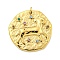 Real 18K Gold Plated PVD Vacuum Plating 304 Stainless Steel Pendants, with Rhinestone and Jump Ring, Flat Round with Constellations Charms, Aries, 20~21.8x20~21x2~3mm, Hole: 2mm