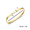 Golden Stainless Steel Bangle with Moissanite, Perfect for Daily Wear