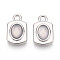 Rectangle Alloy Resin Charms, Imitation Gemstone Charms, Platinum, 13.5x8.5x4mm, Hole: 2mm