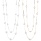 2Pcs 2 Colors ABS Plastic Imitation Pearl Beaded Double Layer Necklaces Set, Alloy Jewelry for Women, Golden & Silver, 28.43 inch(72.2cm), 1Pc/color