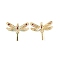 Brass Micro Pave Colorful Cubic Zirconia Pendants, with Jump Ring and Glass, Dragonfly Charm, Real 18K Gold Plated, 35x45x4mm, Hole: 3.5mm