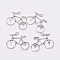 Alloy Pendants, Bicycle, DIY Accessories, Antique Silver, 24x31x2mm, Hole: 1.6mm