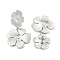 304 Stainless Steel Earring Findings, Flower, Platinum, 50.5x28mm