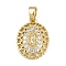 Brass Micro Pave Cubic Zirconia Pendants, Religious Theme, Virgin Mary, Cadmium Free & Lead Free, Real 18K Gold Plated, Oval, 21x15.5x3.5mm, Hole: 4.5x3mm