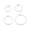 24Pcs 4 Size 316L Surgical Stainless Steel Hoop Earring Findings, Wine Glass Charms Findings, Rose Gold, 20~21 Gauge, 16~30x0.7~0.8mm, 24pcs/box