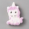 Silicone Beads, Unicorn, Pearl Pink, 33x23.5x9.5mm, Hole: 2mm