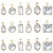 20Pcs Brass Cubic Zirconia Charms, Mixed Shapes, Clear, 8~9x3.5~6.5x2~3mm, Hole: 0.9~1mm