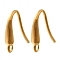 304 Stainless Steel Earring Hooks, DIY Earring Accessories, Real 18K Gold Plated, 14.5x13.5x3mm, Hole: 1.6mm