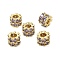 Brass Micro Pave Cubic Zirconia Beads, Column, Real 18K Gold Plated, Violet, 7.5x5.5mm, Hole: 3.5mm
