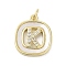 Rack Plating Brass Micro Pave Clear Cubic Zirconia Pendants, with Shell, Cadmium Free & Lead Free, Long-Lasting Plated, Real 18K Gold Plated, with Jump Ring, Letter K, 17.5x15x2.5mm, Hole: 3mm
