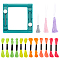 1Pc Plastic Tassel Maker, Adjustable Tassel Making Tools, with 12 Bundles Cotton Thread, Mixed Color, 88x90x10~17mm