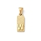 304 Stainless Steel Pendants, Golden, Rectangle with Letter Charm, Letter W, 17.5x6.5x3mm, Hole: 3x6mm