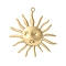 304 Stainless Steel Pendants, Ion Plating(IP), Sun Charm, Golden, 42x38.5x3mm, Hole: 2.2mm