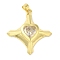 Real 18K Gold Plated Rack Plating Brass Micro Pave Cubic Zirconia Pendants, Long-Lasting Plated, Lead Free & Cadmium Free, Heart, Clear, 33.5x30.5x6mm, Hole: 4x3.5mm