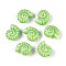 Handmade Porcelain Beads, Spiral Shell, Pearlized, Light Green, 14.5~15x12~12.5x9~9.5mm, Hole: 1.8~2mm