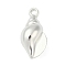 CCB Plastic Pendants, Conch, with Loop, Platinum, 27.5x18.5x12mm, Hole: 2.5mm