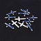Zinc Alloy Enamel Pendants, Crucifix Cross Charms, Blue, 34.5x19x2mm, Hole: 1.5mm
