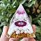 Orgonite Pyramid Resin Energy Generators, Reiki Natural Rose Quartz Chips Inside for Home Office Desk Decoration, 50mm